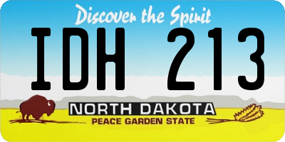 ND license plate IDH213