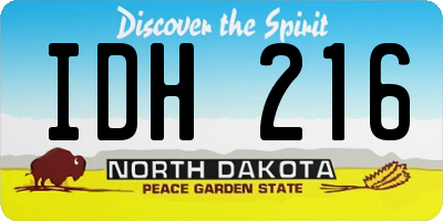 ND license plate IDH216