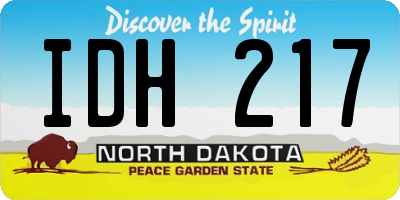 ND license plate IDH217