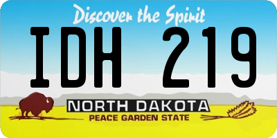 ND license plate IDH219