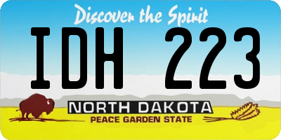 ND license plate IDH223