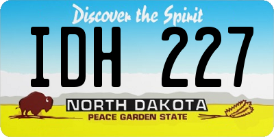 ND license plate IDH227