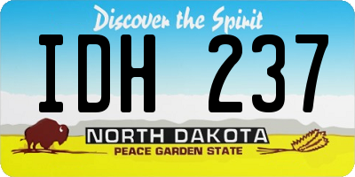 ND license plate IDH237