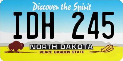 ND license plate IDH245