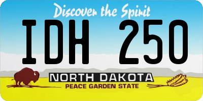 ND license plate IDH250