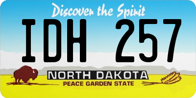 ND license plate IDH257