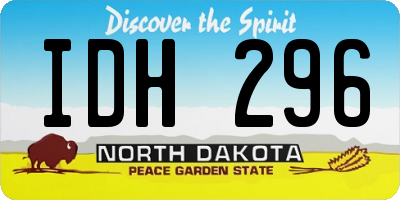 ND license plate IDH296