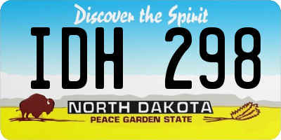 ND license plate IDH298