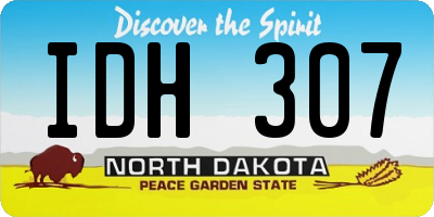 ND license plate IDH307