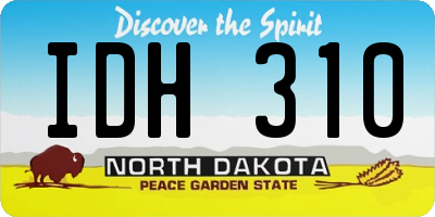 ND license plate IDH310