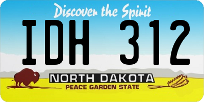 ND license plate IDH312