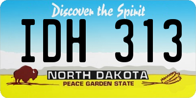 ND license plate IDH313
