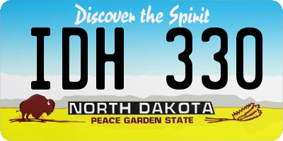 ND license plate IDH330