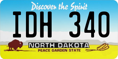 ND license plate IDH340