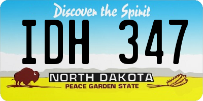ND license plate IDH347