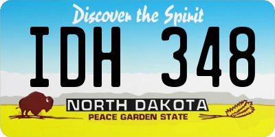 ND license plate IDH348