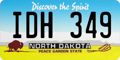 ND license plate IDH349