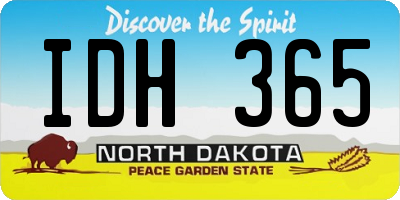 ND license plate IDH365