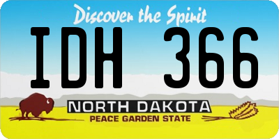 ND license plate IDH366