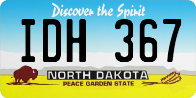 ND license plate IDH367
