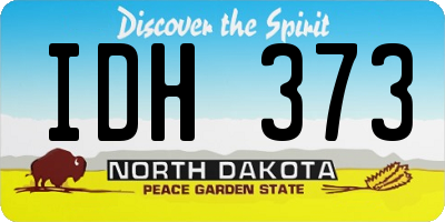 ND license plate IDH373