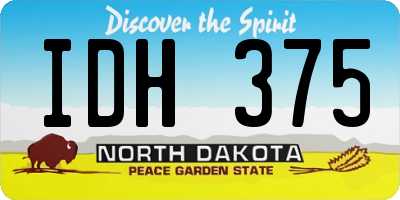 ND license plate IDH375