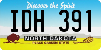 ND license plate IDH391