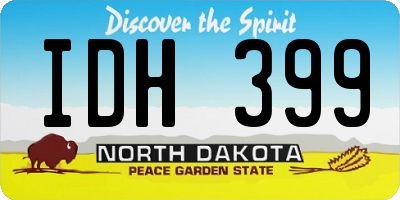 ND license plate IDH399