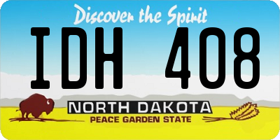 ND license plate IDH408
