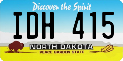 ND license plate IDH415
