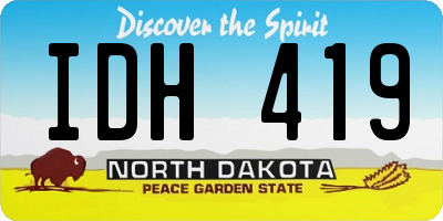 ND license plate IDH419