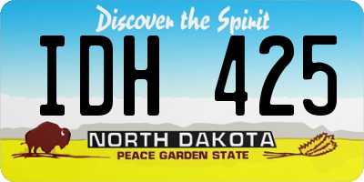 ND license plate IDH425