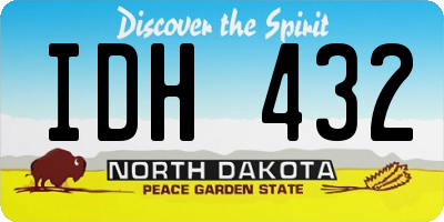 ND license plate IDH432