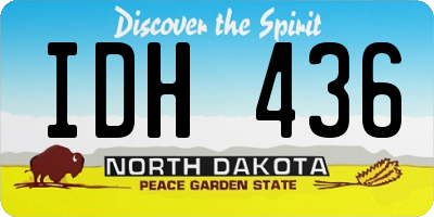 ND license plate IDH436