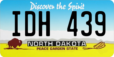 ND license plate IDH439