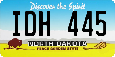 ND license plate IDH445
