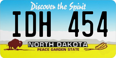 ND license plate IDH454