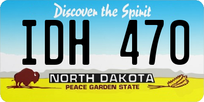 ND license plate IDH470