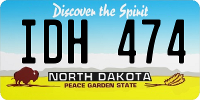 ND license plate IDH474