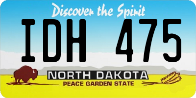 ND license plate IDH475