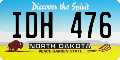 ND license plate IDH476