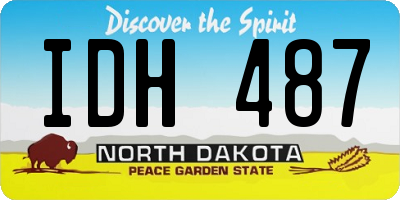 ND license plate IDH487