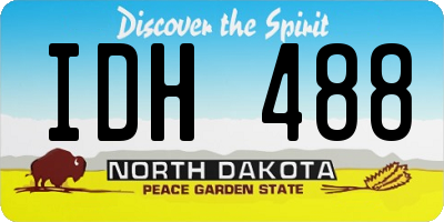 ND license plate IDH488