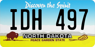 ND license plate IDH497