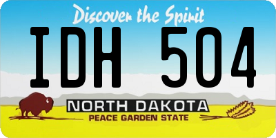 ND license plate IDH504