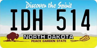 ND license plate IDH514