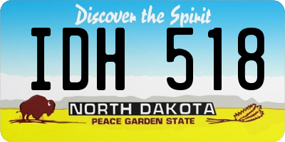 ND license plate IDH518