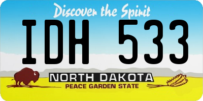 ND license plate IDH533