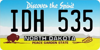 ND license plate IDH535