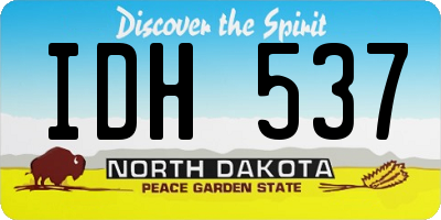 ND license plate IDH537